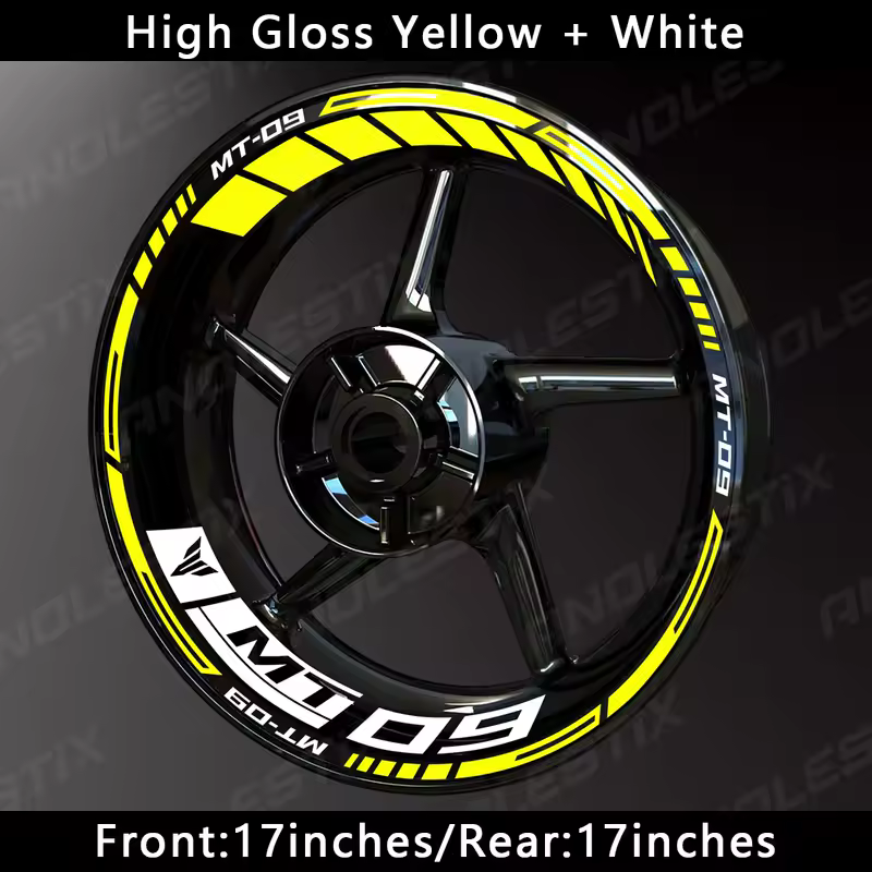 AnoleStix Reflective Motorcycle Wheel Sticker Hub Decal Rim Stripe Tape For YAMAHA MT-09 MT09 - Image 6