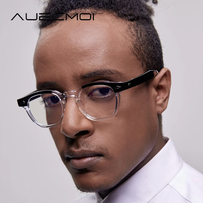 AUECMOI TR90 Small Frame Men Glasses Myopia Prescription Photochromic Women Anti Blue Light Eyewear Customizable Optical Glasses