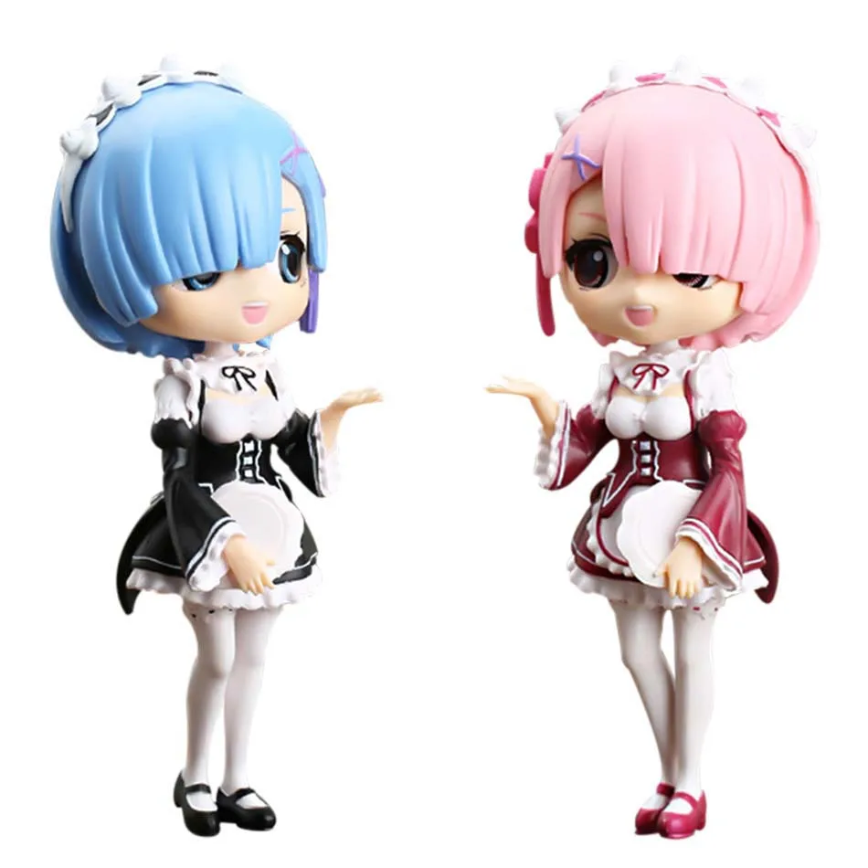 15cm Rem Ram Anime Figure ZERO -Starting Life In Another World Action Kawaii Qposket Figural PVC Model Toys Kids Birthday Gifts