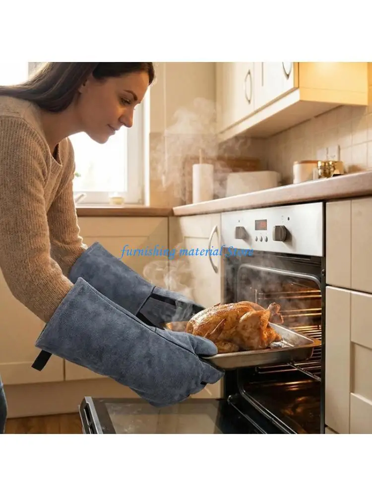 Y5GD 1pair Extended Forearm Safety Gloves 500°C Heat Resistance For Industrial Use