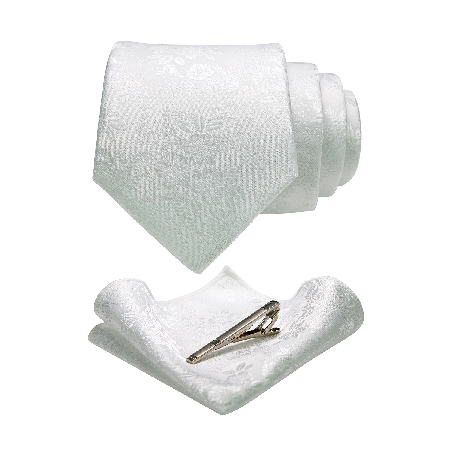 JEMYGINS Floral Seide Männer Krawatte Einstecktuch Krawatte Clip Sets Hochzeit Party Krawatte Männer Zubehör Hohe Qualität Gravata – Detail 9