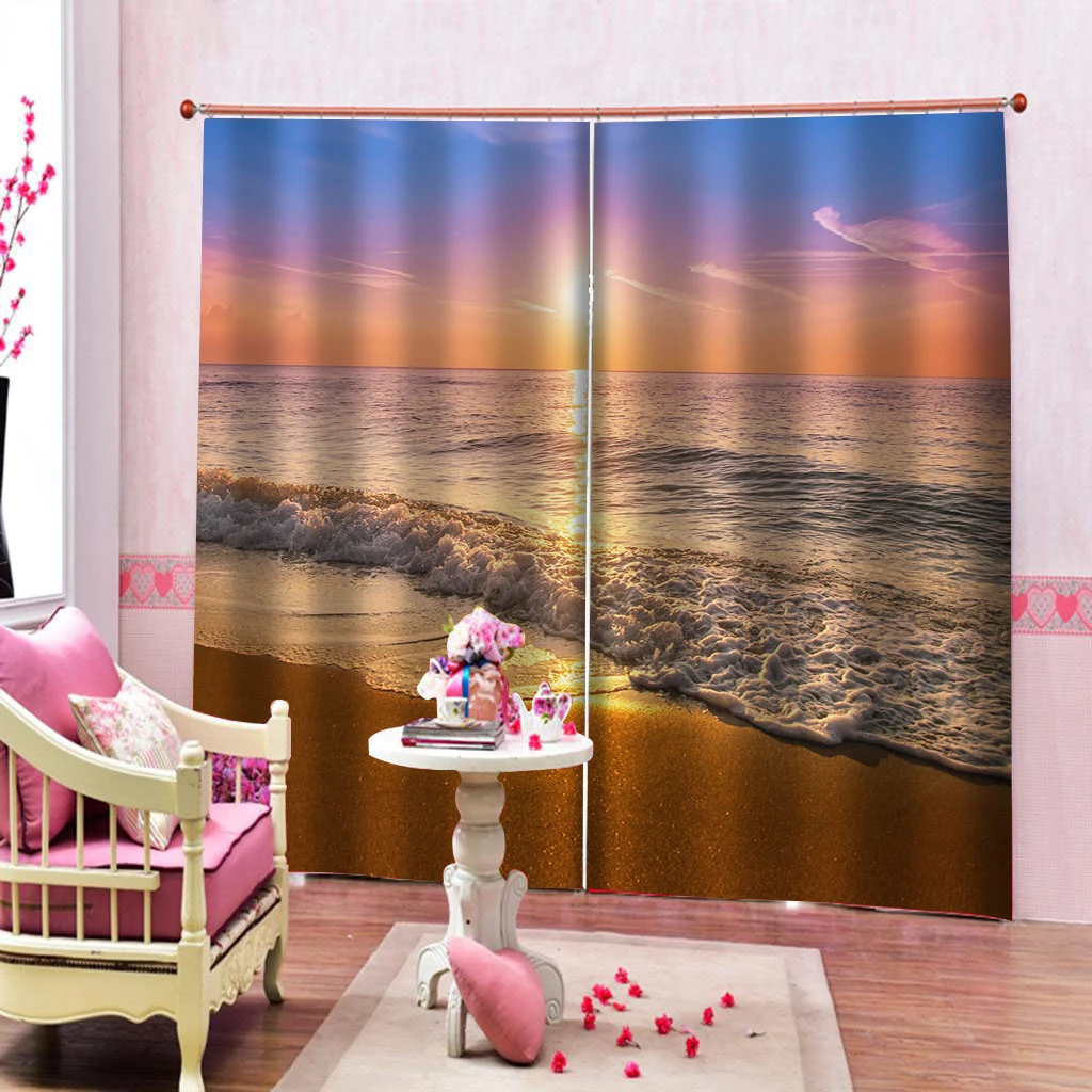 Photo 3D Curtains for Living Room Window wave curtains 3D Curtains for Living Room Bedding Room Hotel Drapes Cortinas