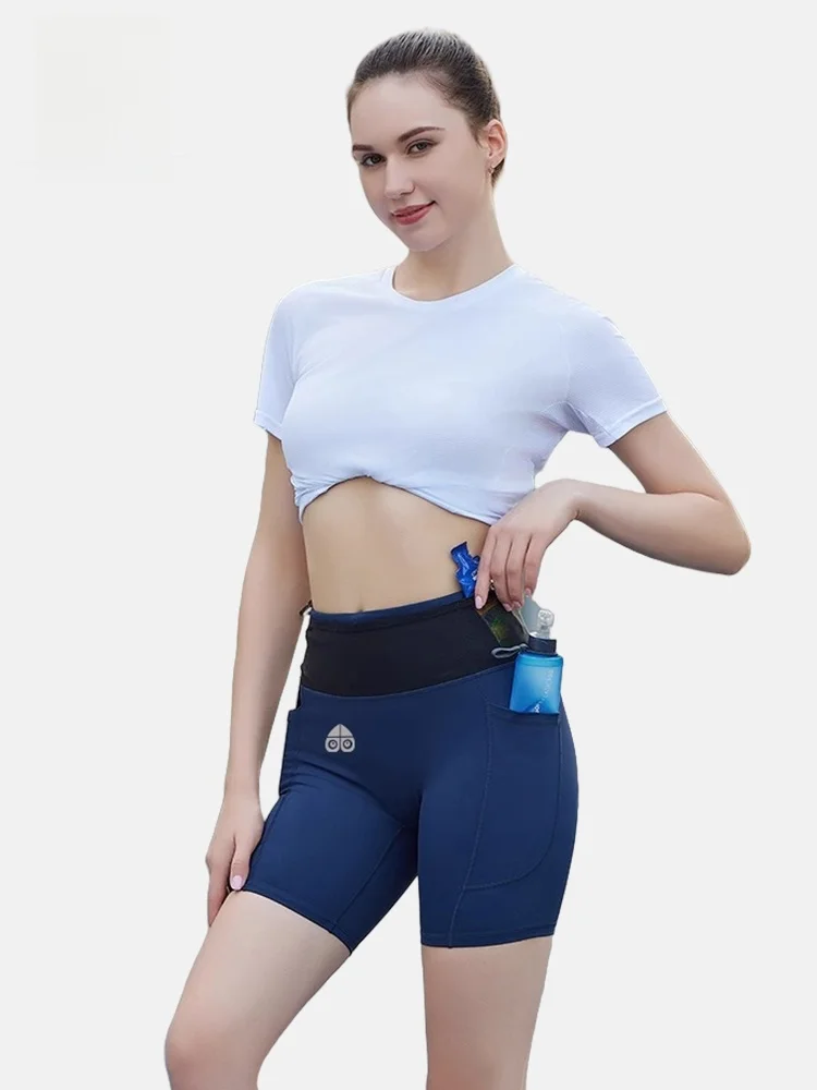 

Женские беговые шорты Moose Kungfu Professional Fitn Marathon длиной в пять четвертей с карманом для мобильного телефона