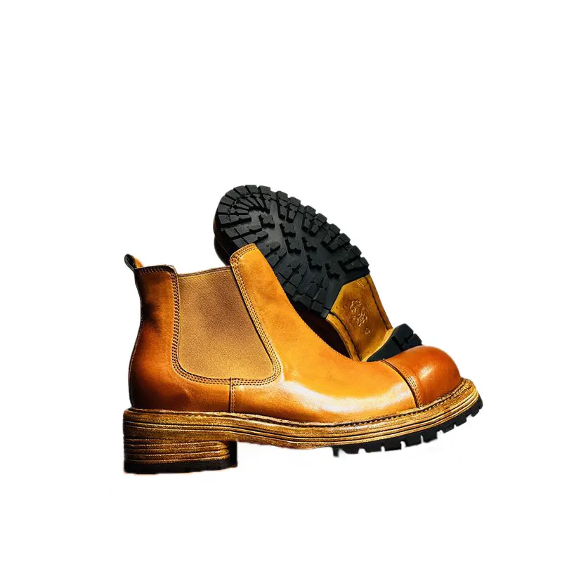 أحذية جلدية فاخرة للرجال، أحذية متينة من جلد البقر وجلد الحصان للأعمال والأنشطة الخارجية AJ3105