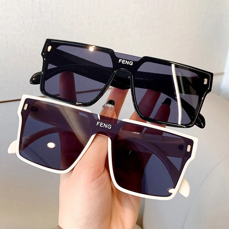 

Fashion Oversized Square One-Piece Sunglasses Women Men Retro Mirror Lens Eyewear Shades Uv400 Protection Punk Sun Glasses