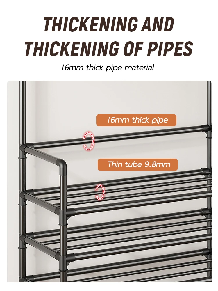 Clothes Hat Hangers Shoe Rack Multi-ayer Shoe Rack Simple Floor Shoes and Hat Racks Load-bearing Living Room Organizer Shelf