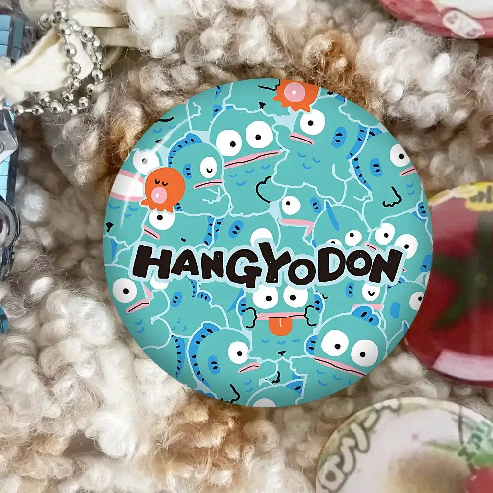 H-HangyodonS Cartoon Photo Brooches Creative Round Badge Gifts Pins 32/44/58mm