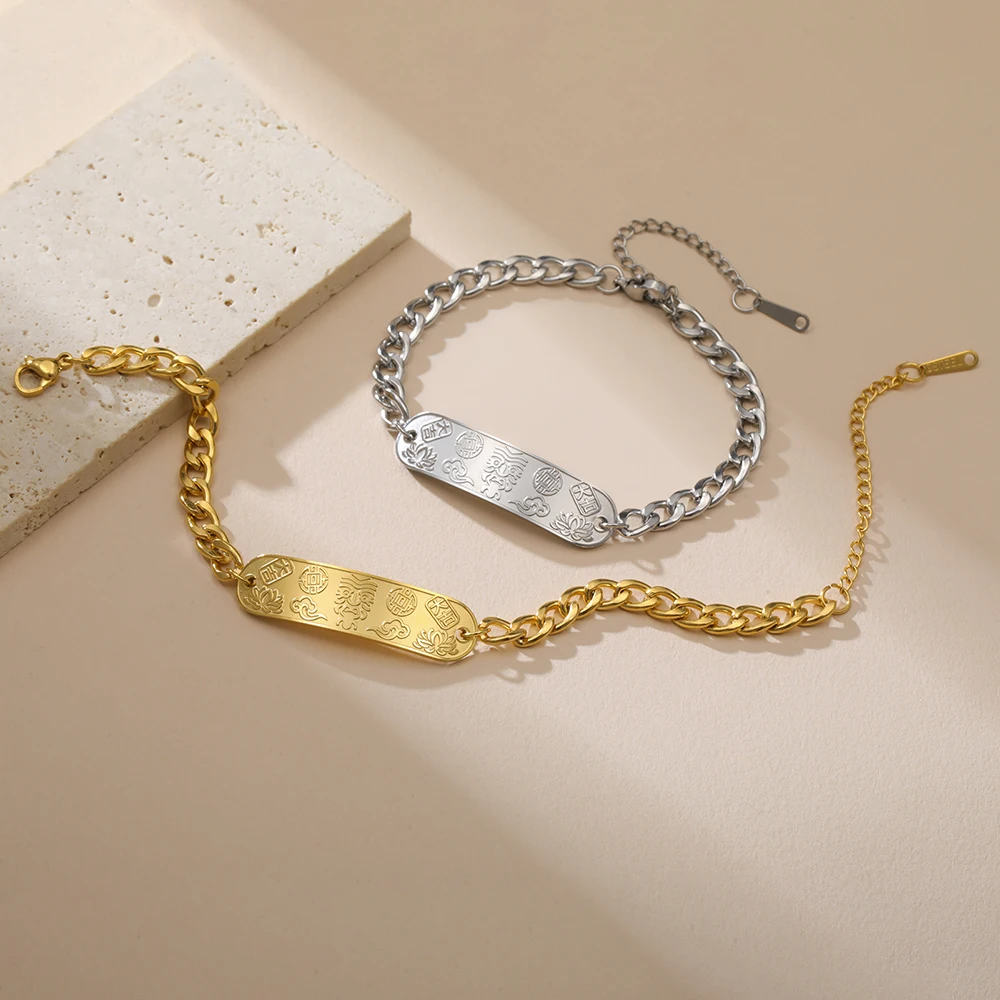 داوابارا زاكيم سوار القبلية التبتية البوذية آلهة الثروة والحماية سوار الفولاذ المقاوم للصدأ المجوهرات الدينية #4