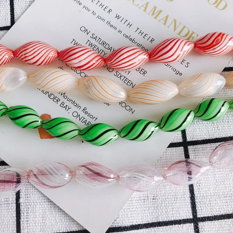 DIY Jewelry Accessories Oval Glass Hollow Straight-Hole Candy-Colored Small Pendants Earring Materials(2pcs)