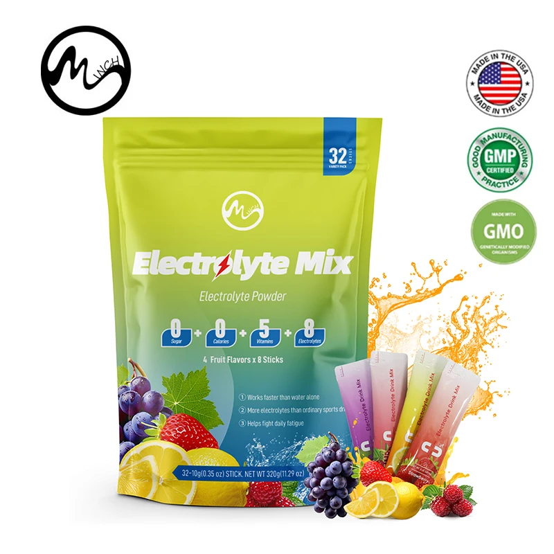 Daily Electrolyte Mix, Tropical Variety 4-Flavor Variety, Hydration Packets with 8 Electrolytes & Minerals Non-GMO, Vegan