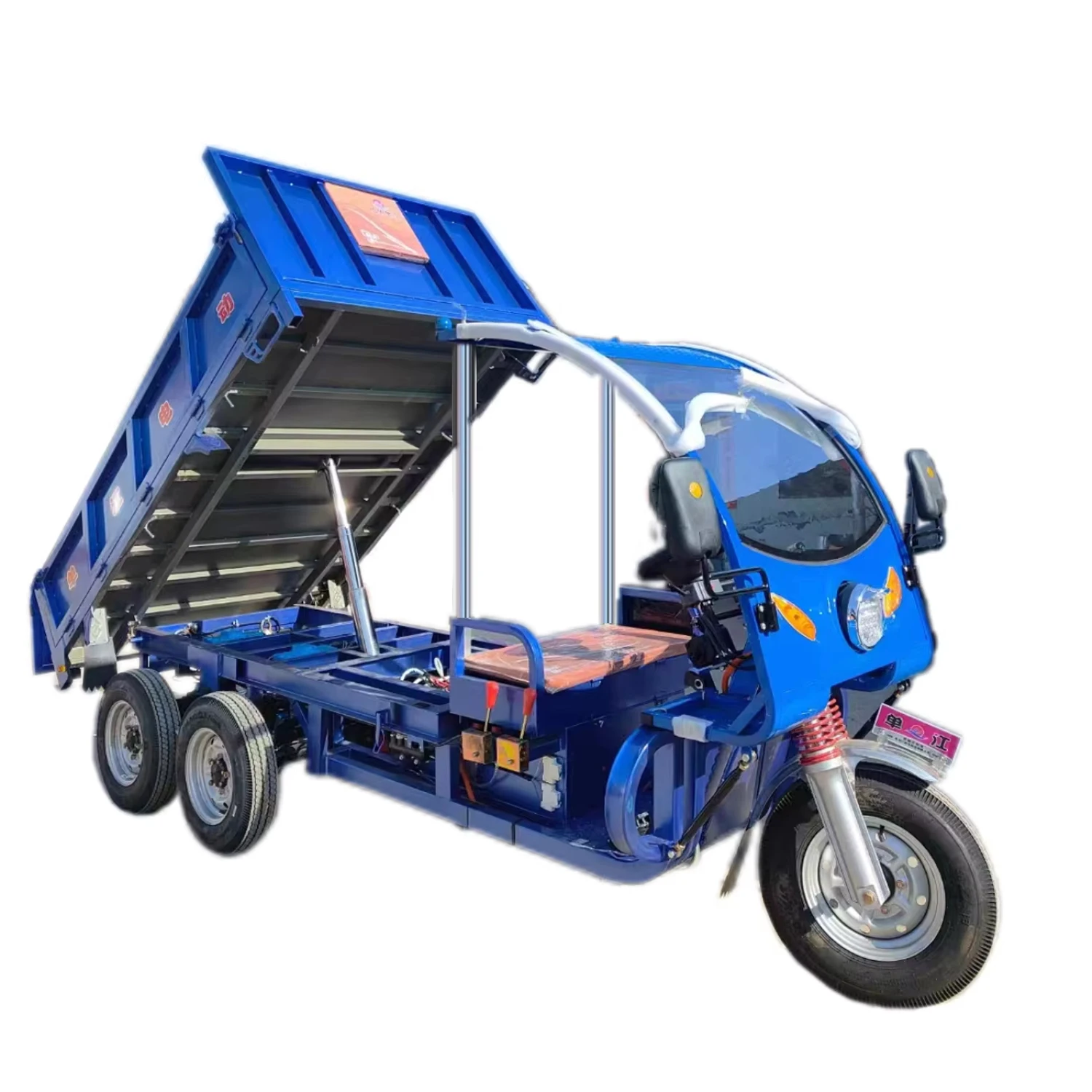 New Electric Tricycle with 5-Wheel Drive 3-Ton Duty Dump for Cargo Open Body Type