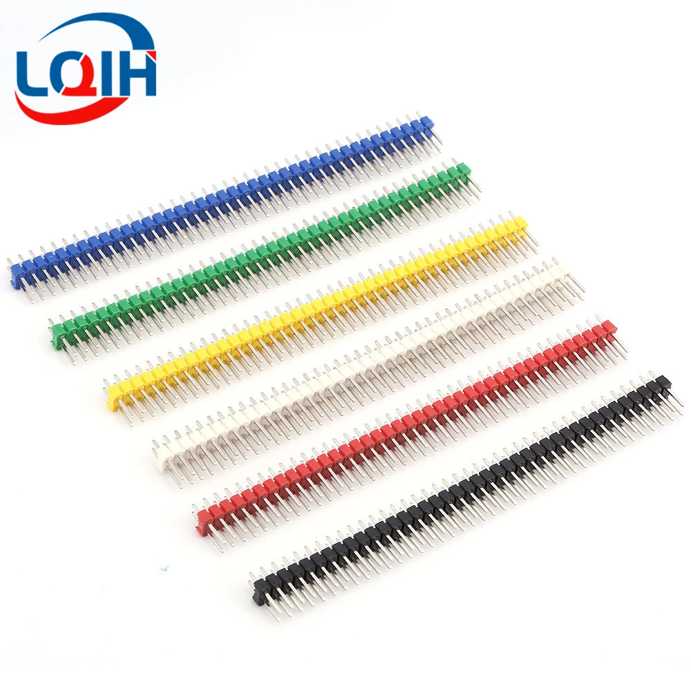 5PCS 2*40 Pin Breakable Cabeçalho Pin 2.54mm Linha Dupla Masculino Cabeçalho Conector Kit PCB Pin Strip para Arduino