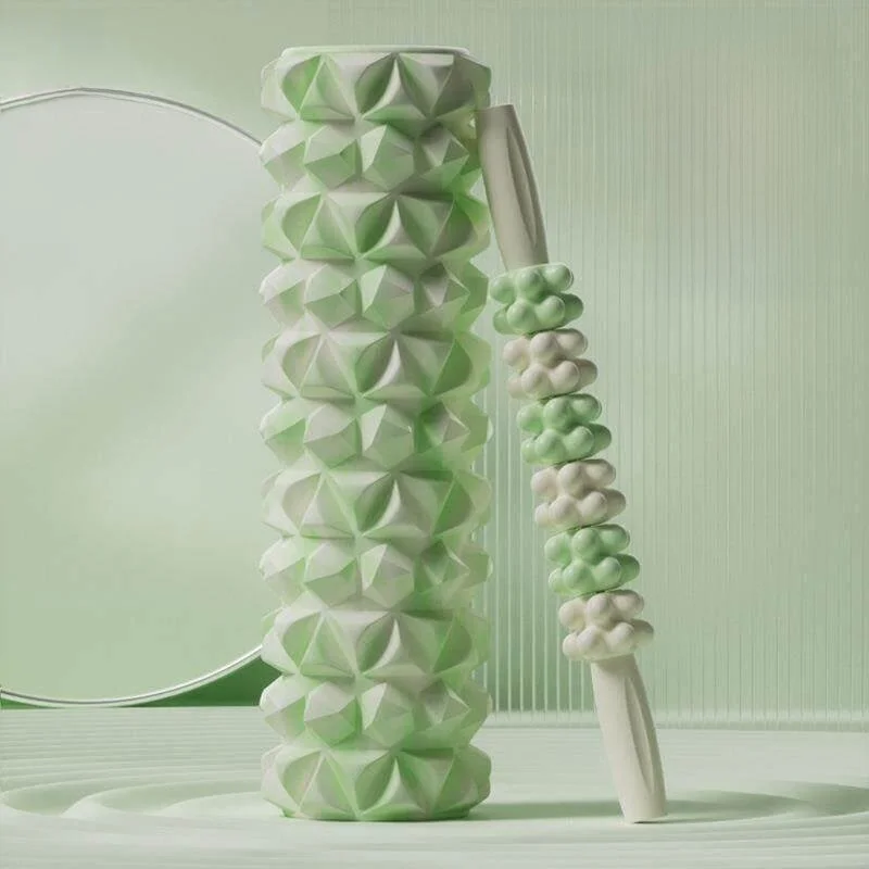 Yoga Foam Roller Cylindrical Hollow Dots  Yoga Stretching Device Fitness Exercise Equipment Sports Health Stand