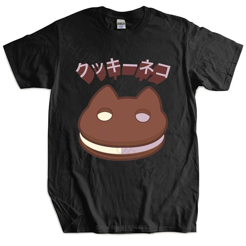 New t shirt black tops for men Cookie Cat Jap Text Tshirt - Steven Universe Cartoon t shirt cotton tshirt for boys