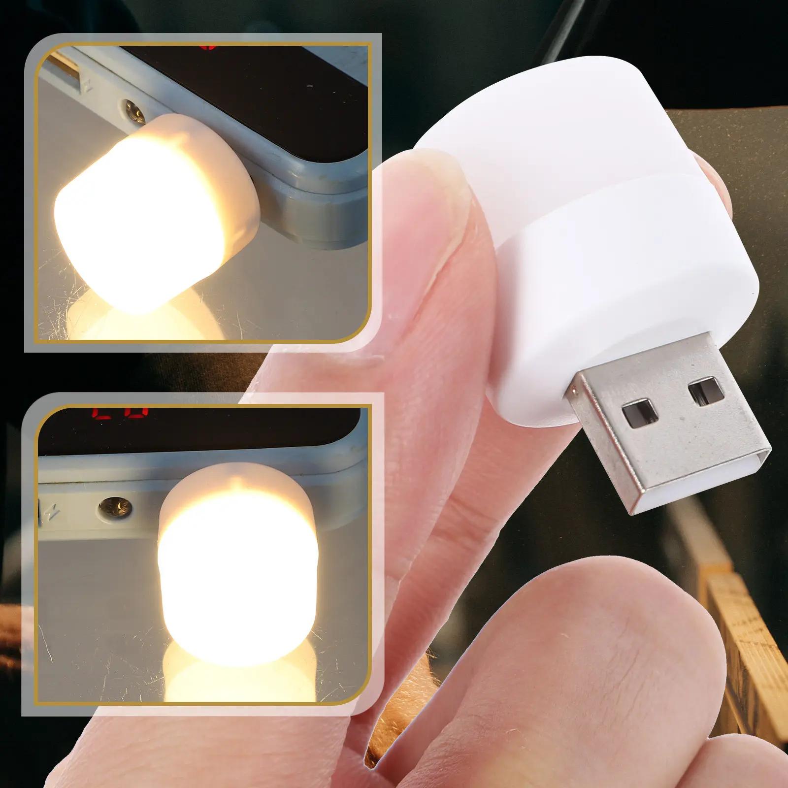 10Pcs USB Mini LED Night Light Portable USB Lamp Soft Glow for Car Laptop Vehicle Interior Ambient Lighting Atmosphere Light