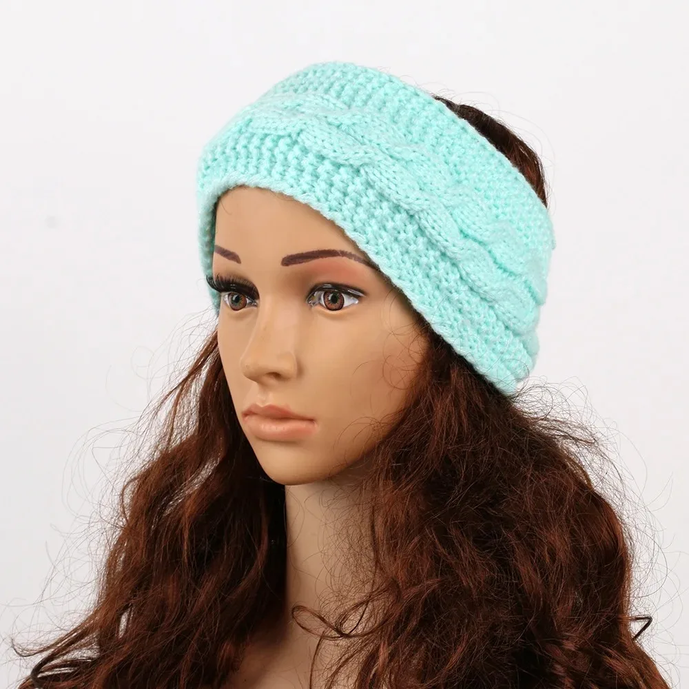 

Вязаная массивная повязка на голову с подкладкой, чулки, защита от холода, вязаная грелка для ушей, эластичные аксессуары для волос, холодная погода