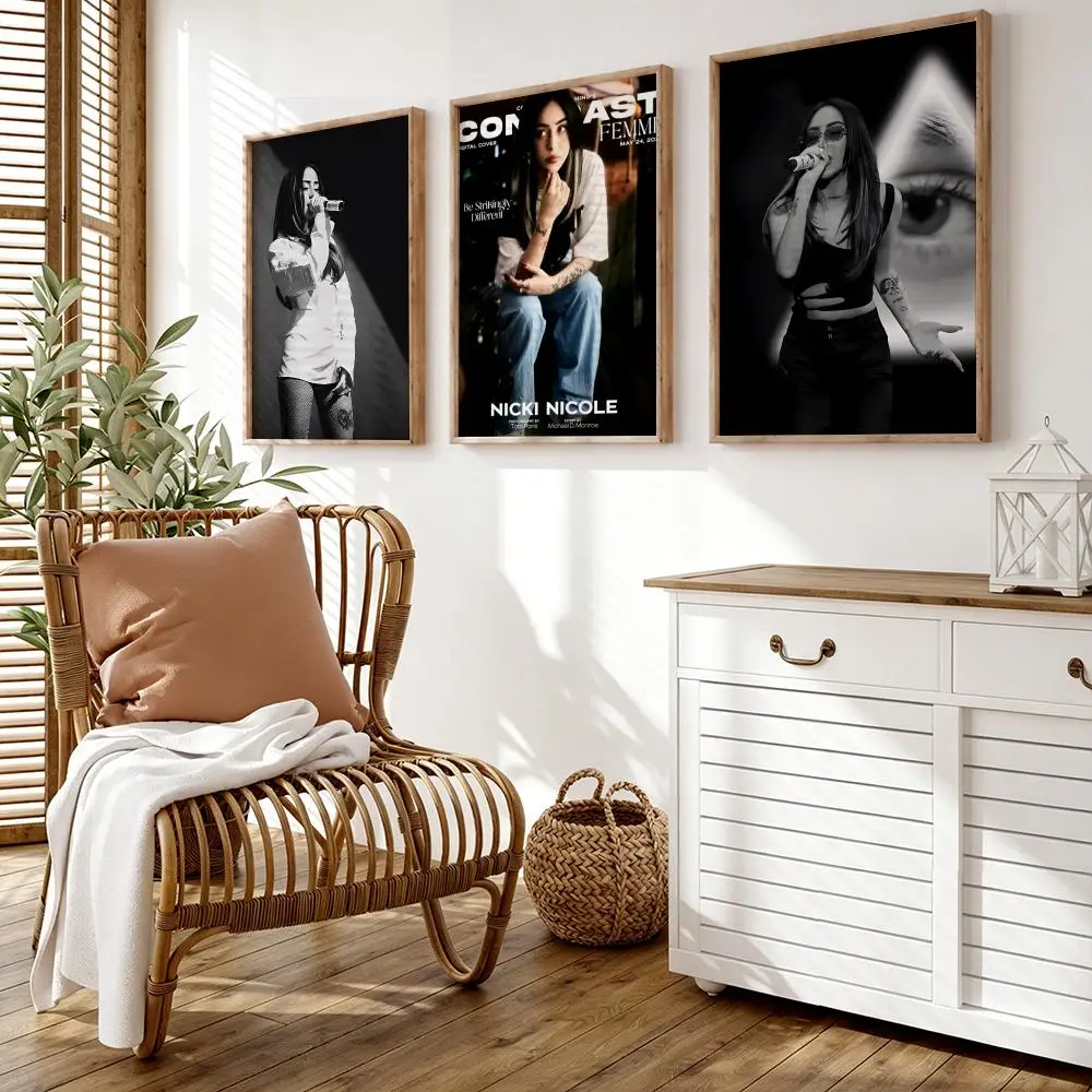 Nicki N-Nicole Poster Wall Stickers HD Painting Self Adhesive Art Decals for Bedroom Living Room Home Decor