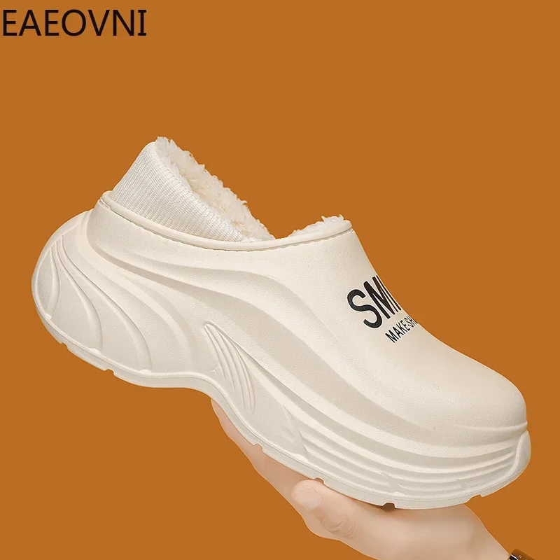 Slippers for Home Man Couple Slippers Easy To Clean Shoe Classic All-match Thick Bottom Furry Shoes Young EAEOVNI New Style Hot