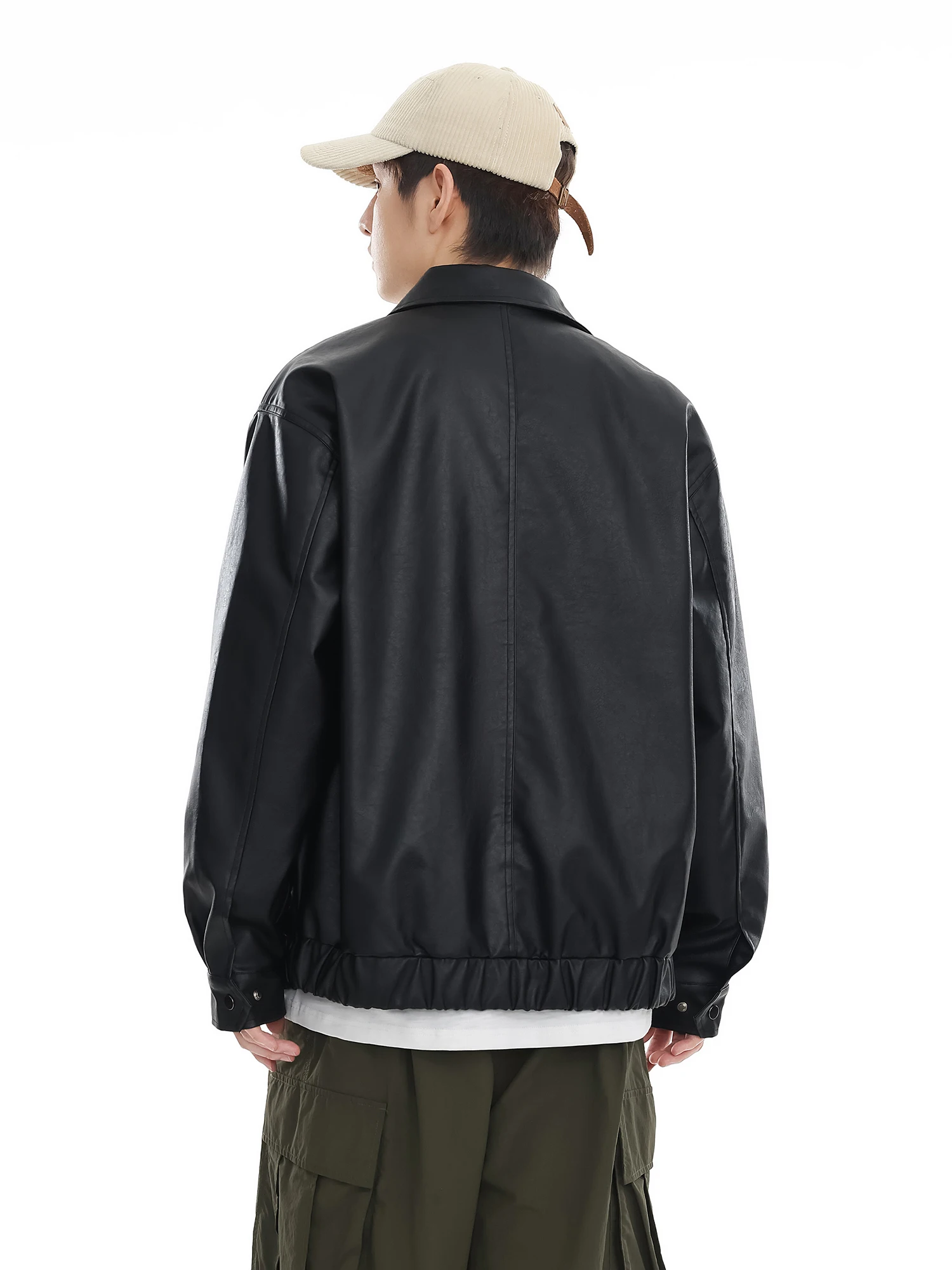 ملابس خارجية للرجال من RB كاجوال Sle Retro American Street Faion من الجلد بياقة Jaet ملابس خارجية للخريف والشتاء للشباب من البوليستر... #2