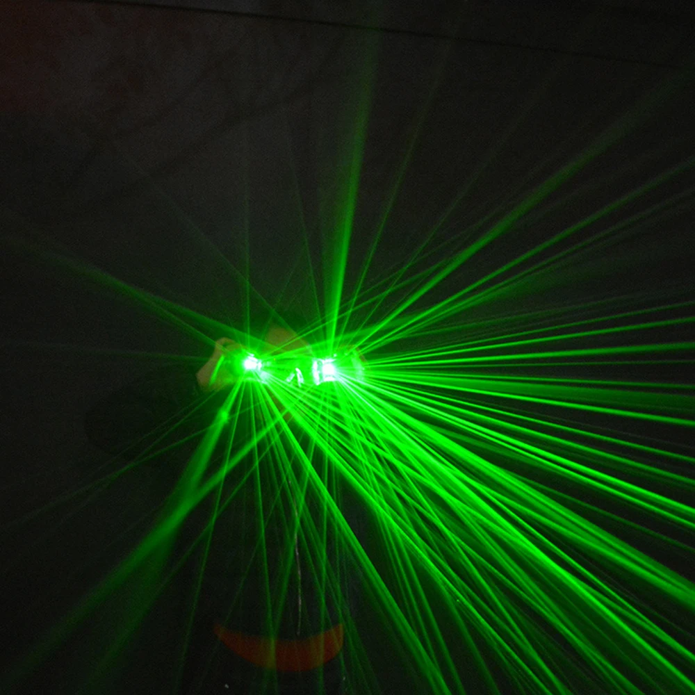 Zielony laser okulary Halloween boże narodzenie nastrojowe oświetlenie akumulatorowa lampa LED światło występ na scenie do klubu na imprezę dekoracja światła