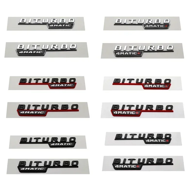 1 Pair Car Side Sticker Rear Trunk Badge Decal for Mercedes Benz BITURBO 4MATIC W211 W212 W203 W204 W168 CLK GLA SLK E63