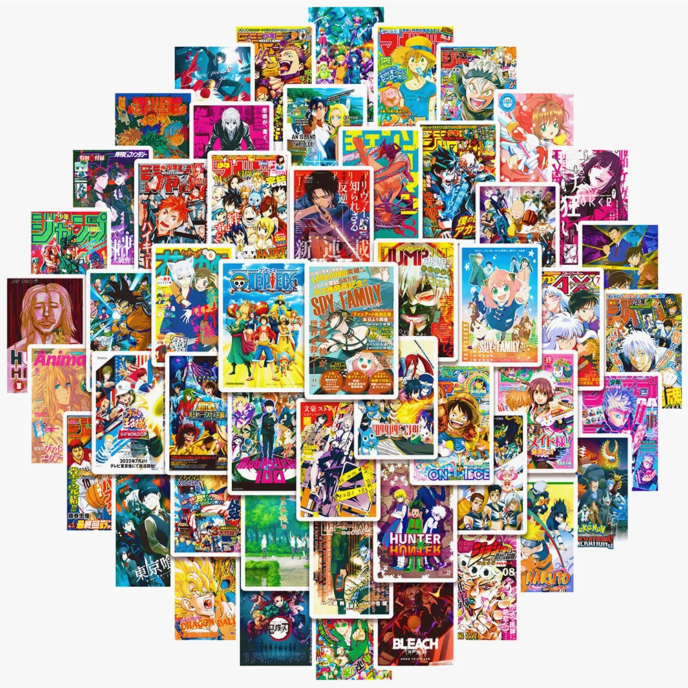 10/30/50pcs Classic Mix Anime Poster Stickers ONE PIECE Ghoul Dragon Ball Cartoon Decal Cool Graffiti Waterproof Sticker Kid Toy