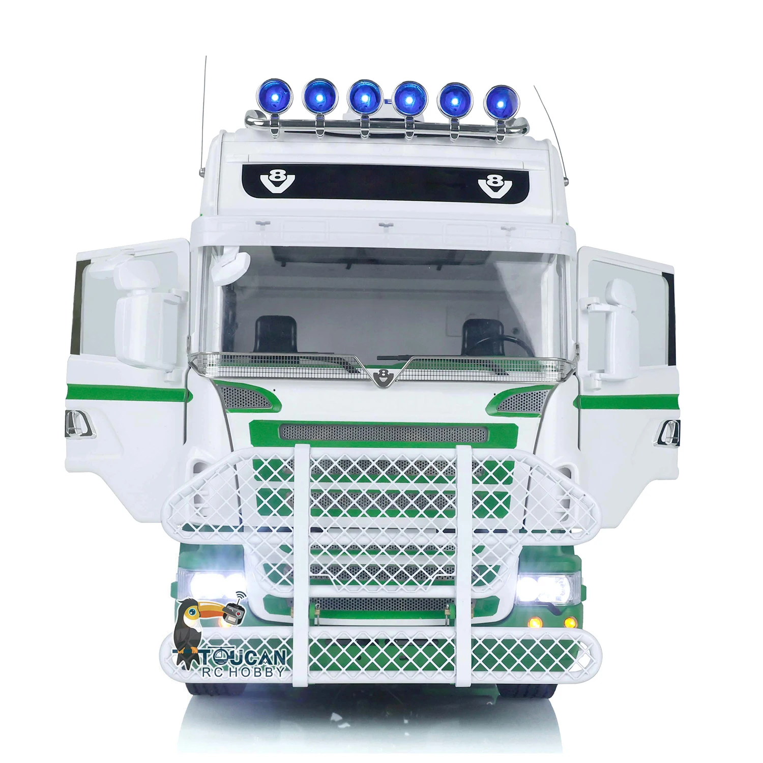 RTR LESU-Camion tracteur en métal, voiture télécommandée, lumières et sons, unité de fumage, peint, assemblé, jouet cadeau, RC 1/14, 6x6, R730, THZH 1967