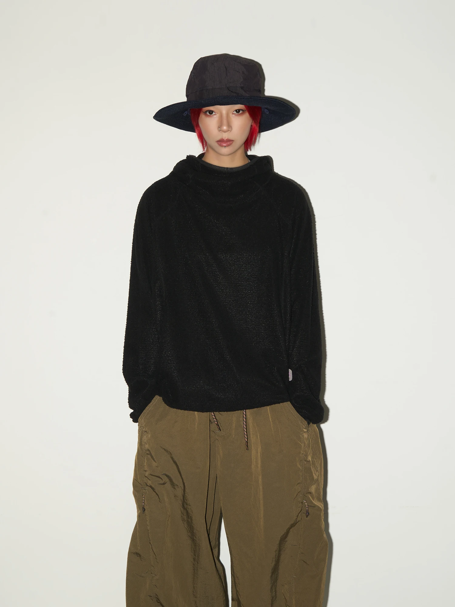 

MICHINNYON Qui Dry Легкая толстовка с капюшоном Lazy Fce Свободная внутренняя длинная све irt Повседневная верхняя одежда Полиэфирное волокно для поездок на работу Sle