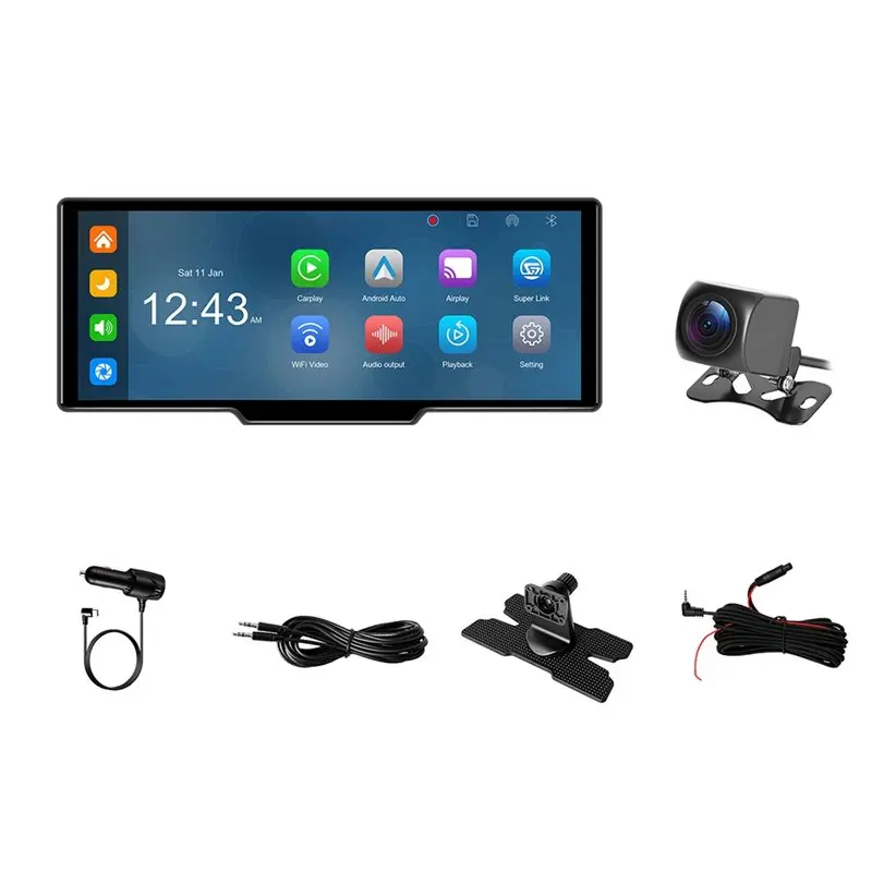 Carplay Enabled 10.26-Inch 4K Dash Cam High-Definition Display, Cross-Border Navigation System Car Center Console-A74F