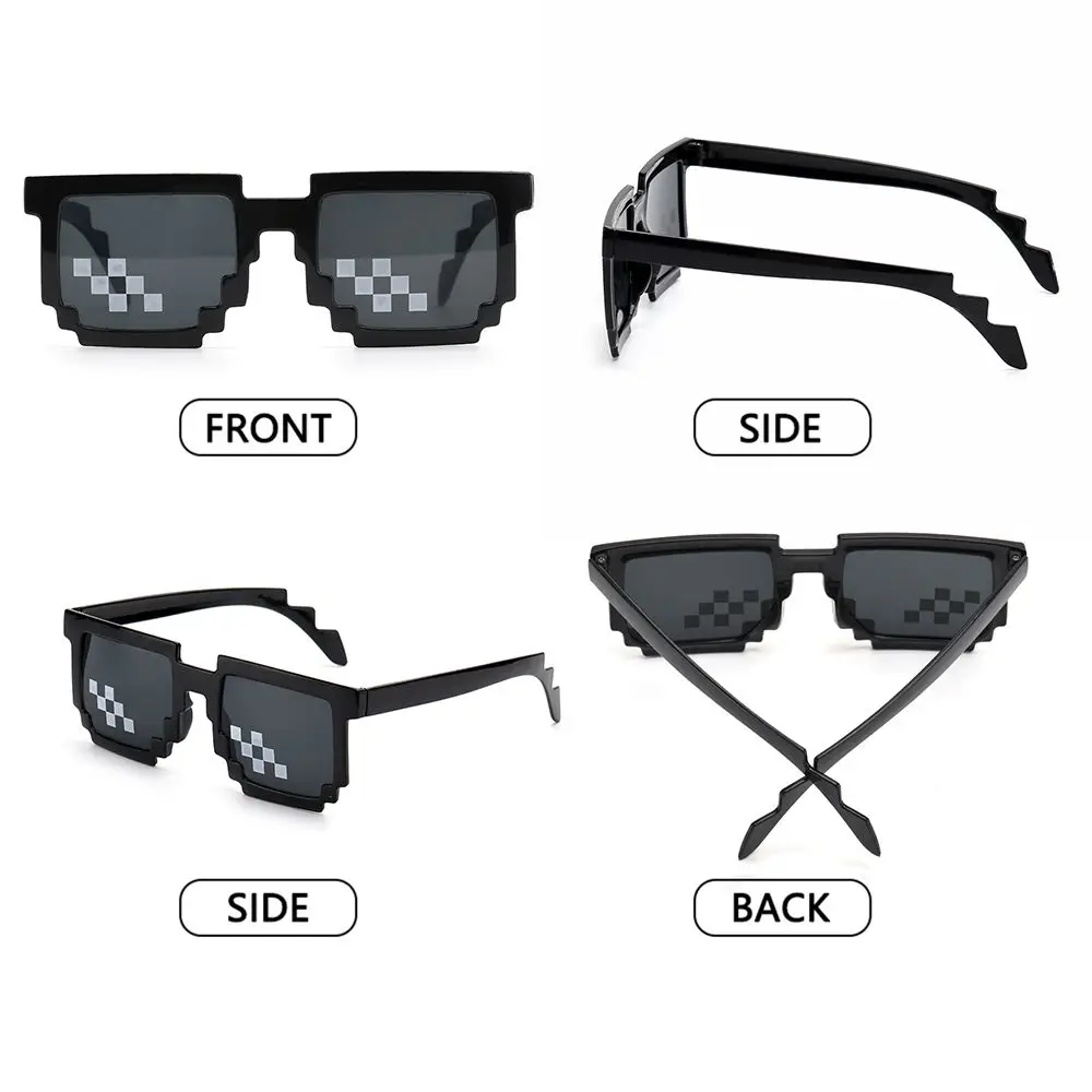 for Adults Teens Photo Props Cosplay Decorative Shades Party Disco Glasses Gamer Robot Sunglasses Pixelated Mosaic Glasses