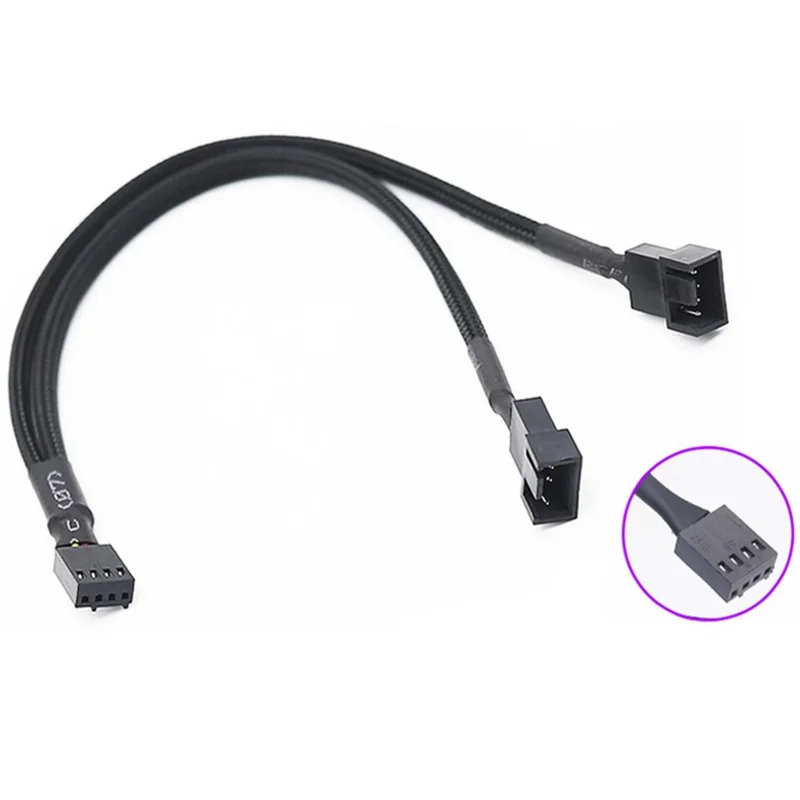 Z  for 12inch 4Pin PWM Splitter 4-pin Female to 4-pin+3-pin male FAN Power Y Cable