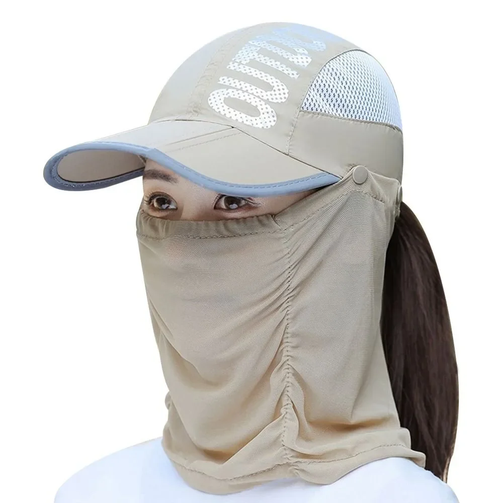 UV Protection Quick Drying Face Shield Cap Neck Protection Sun Cap Face Mask Hat