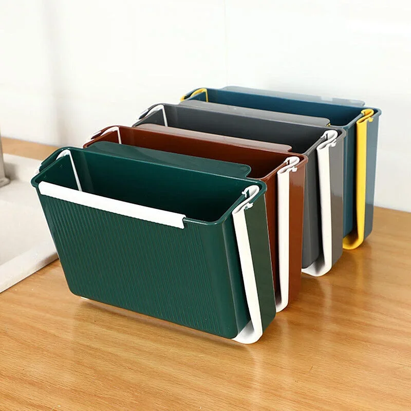 Foldable Garbage Can Portable Wall Mount Recycle Trash Bin Dustbin Kitchen Tool