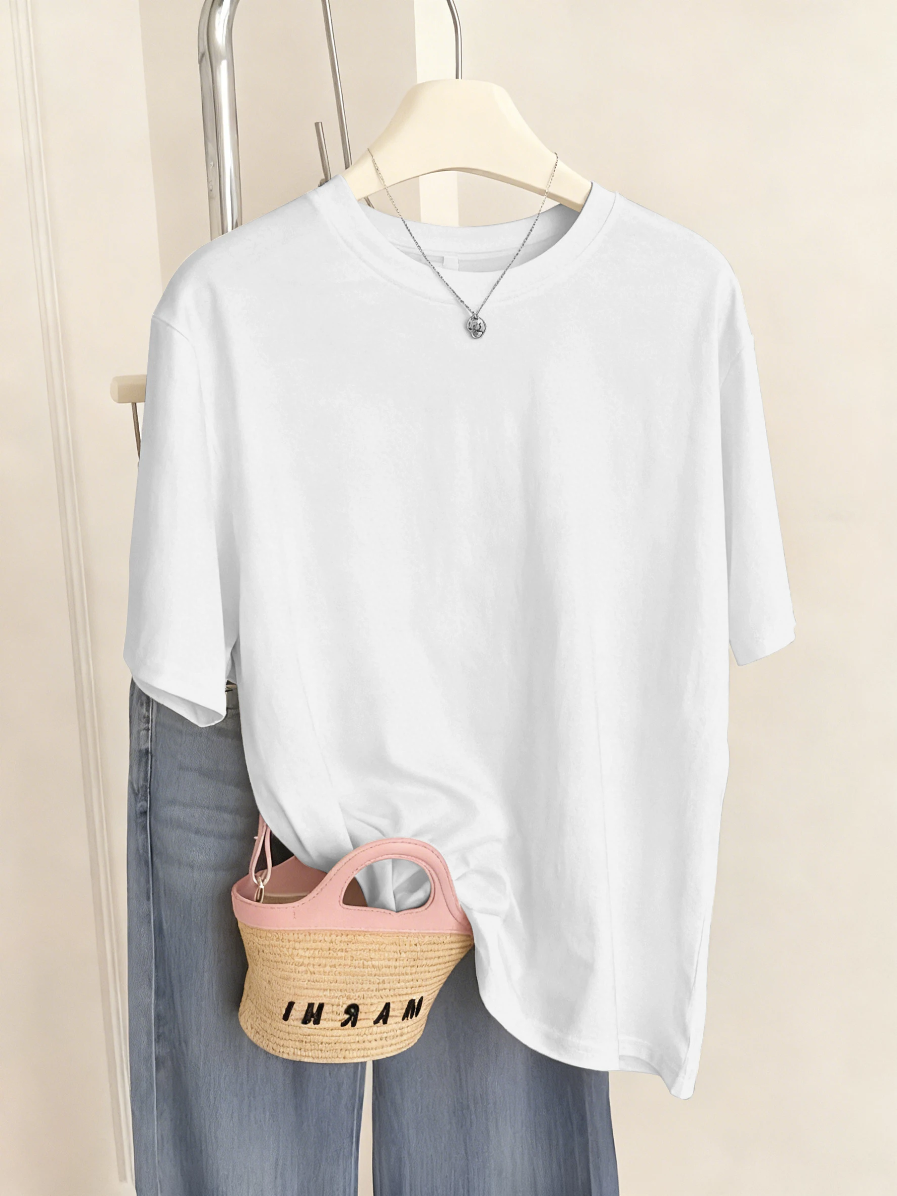 Sommer Damen Einfarbige T-Shirts Basic O-Ausschnitt Kurzarm Tops Lässige Bequeme Weiche T-Shirts Lockere Damenkleidung Ausverkauf