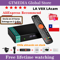 Chile Local Shipping GTMEDIA V8X LAcam Satellite Receiver DVB-S/S2/S2X Support 70W/61W IKS,CA Card Slot,H.265,Built-in 2.4G WIFI