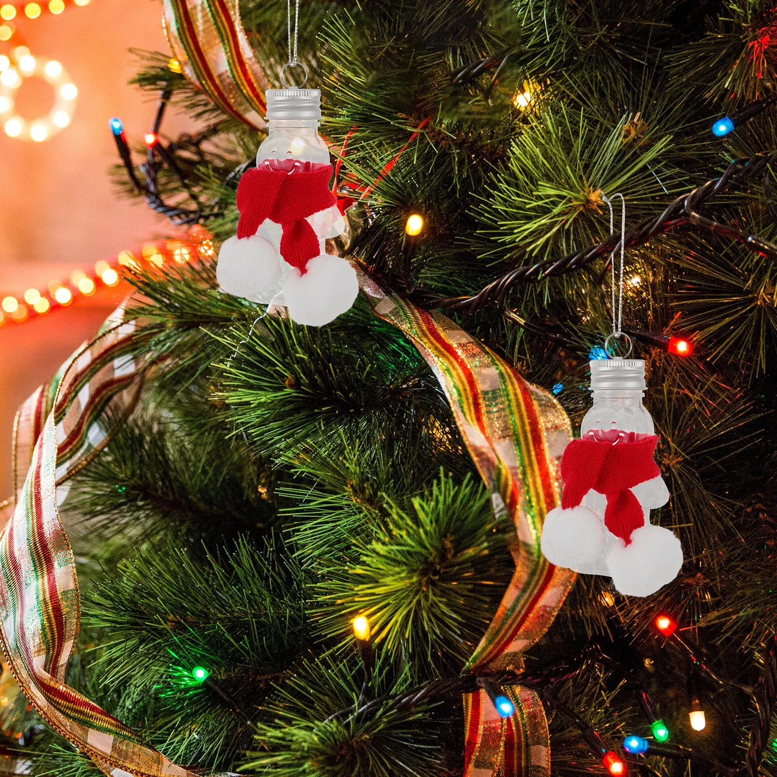 

1 Set Empty Gingerbread Man Shape Bottles Adorable Beverage Containers For Christmas Party Decorative Diy Hanging Ornaments