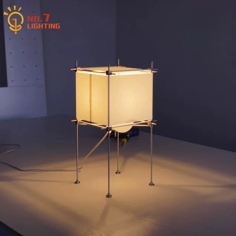 Japanese Medieval Atmosphere Floor Lamp LED E27 Axis Parchment Designer Zen Art Vertical Table Lamp Living/Tea Room Study Studio
