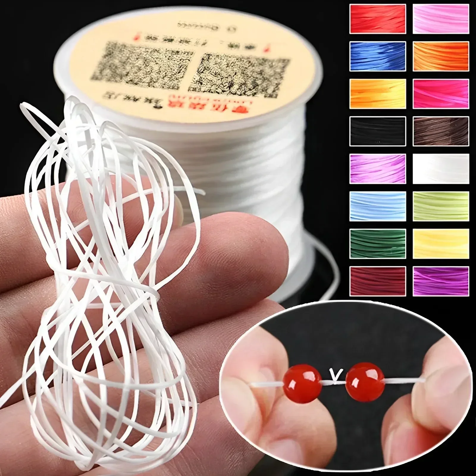 100m Strong Stretchy Thread Cords DIY Fishing Lines Elastic Crystal DIY Jewelry Cord Beading String Stretchable Thread 24colors