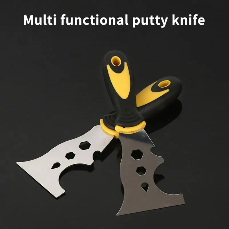 Multifunctional Putty Knife Scraper for Painting Projects Thickened Stainless Steel Blade Non-Slip Handle for Home Wall Finishi
