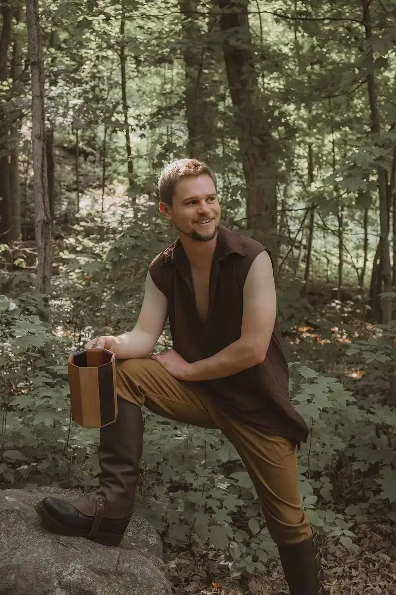 القوطية الرجال ضمادة القراصنة عصر النهضة فارس صدرية سترة سترة خمر المحارب الرجال القرون الوسطى سترة دون أكمام