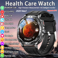 2025New Precision Three High Blood lipids Uric acid Blood pressure Smartwatch Men Clock ECG+PPG Heart rate Body Analysis Watches