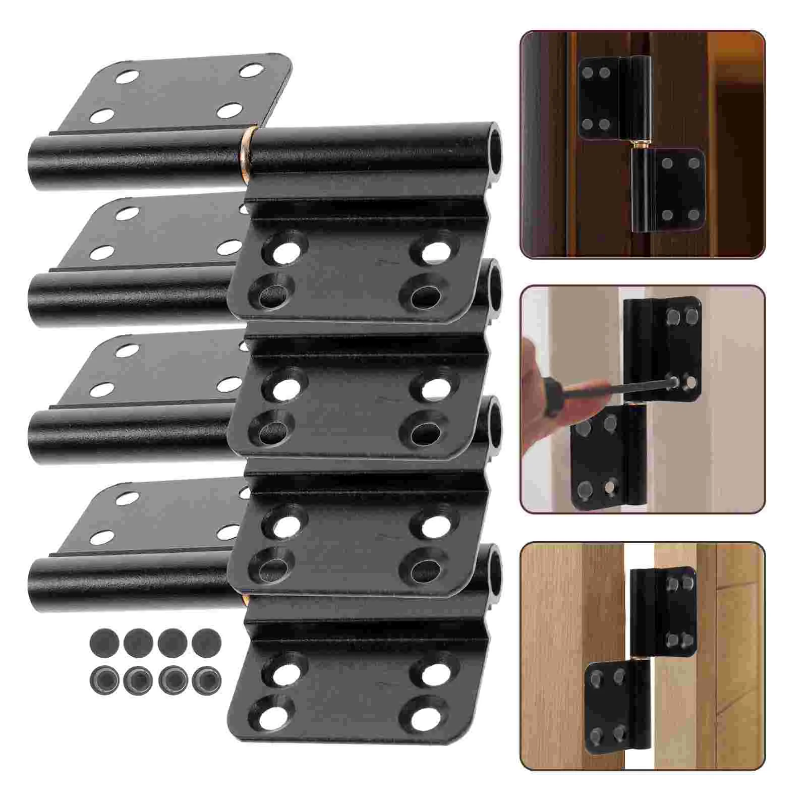 

Door Hinges Detachable Black Hinge Door Connector Door Fitting Hinges For Furniture Bookcase Cabinet Bathroom Door Hardware