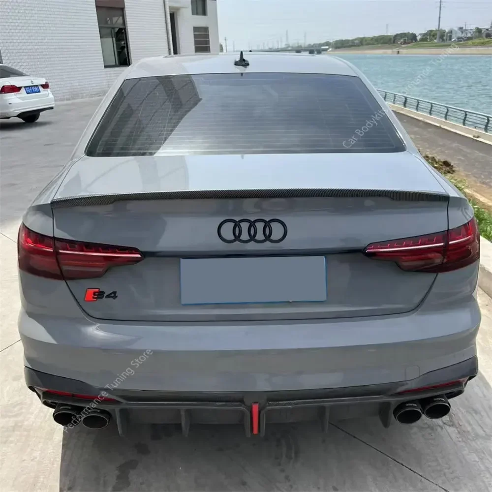 For Audi A4 S4 B9 B9.5 Rear Trunk Lip Spoiler A4 S4 TDI TFSI Performance&Racing Tuning Rear Trunk Tail Wing Bodykits 2016-2023