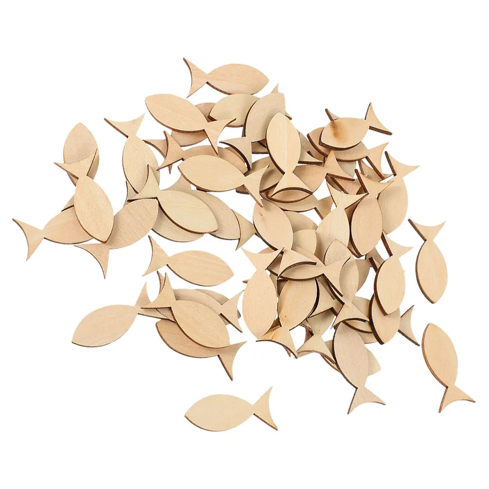 

50pcs Decorative Wooden Board Set Solid Basswood Fish 40x19cm Unfinished for Crafts Sewing Accessories