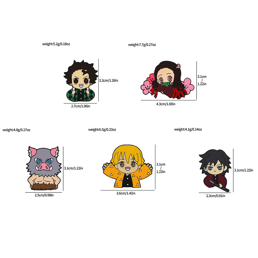 5 Pcs ​​Battle Shonen Cartoon Personality Brooch Fashion Enamel Pin Backpack Clothing Jewelry Metal Badge Accessories Gift view 5