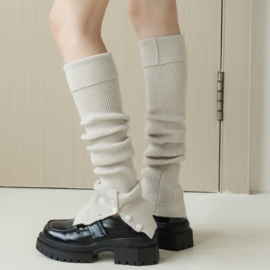 New Women's Wool Leg Warmers Knee High Slouchy Ballet Socks with Button Detail for Dance Yoga Fitness Fall Winter Solid Color​