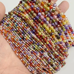 Wholesale 2 3 4MM Tiny Colorful Zircon Beads Shiny Small Faceted Zircon Stone Bead For Jewelry Making Beadwork Bracelet Necklace