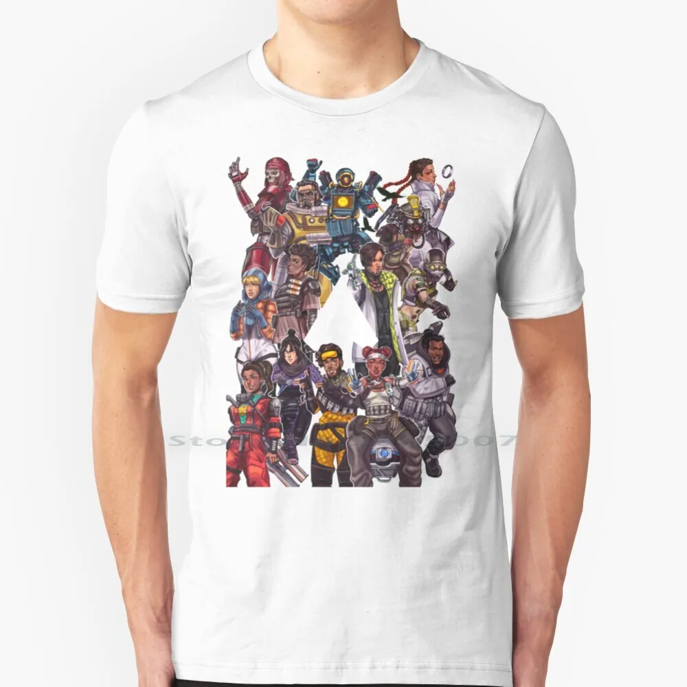 Apex Legends T Shirt % 100% pamuk Apex efsaneler wraithler Wattson oktan Mirage bloodgigibraltar Lifeline Pathfinder Revenant
