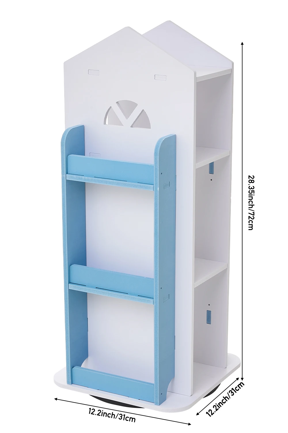 Voltsify 4-Tier Castle Kids Rotating Bookshelf Storage Organizer Rack