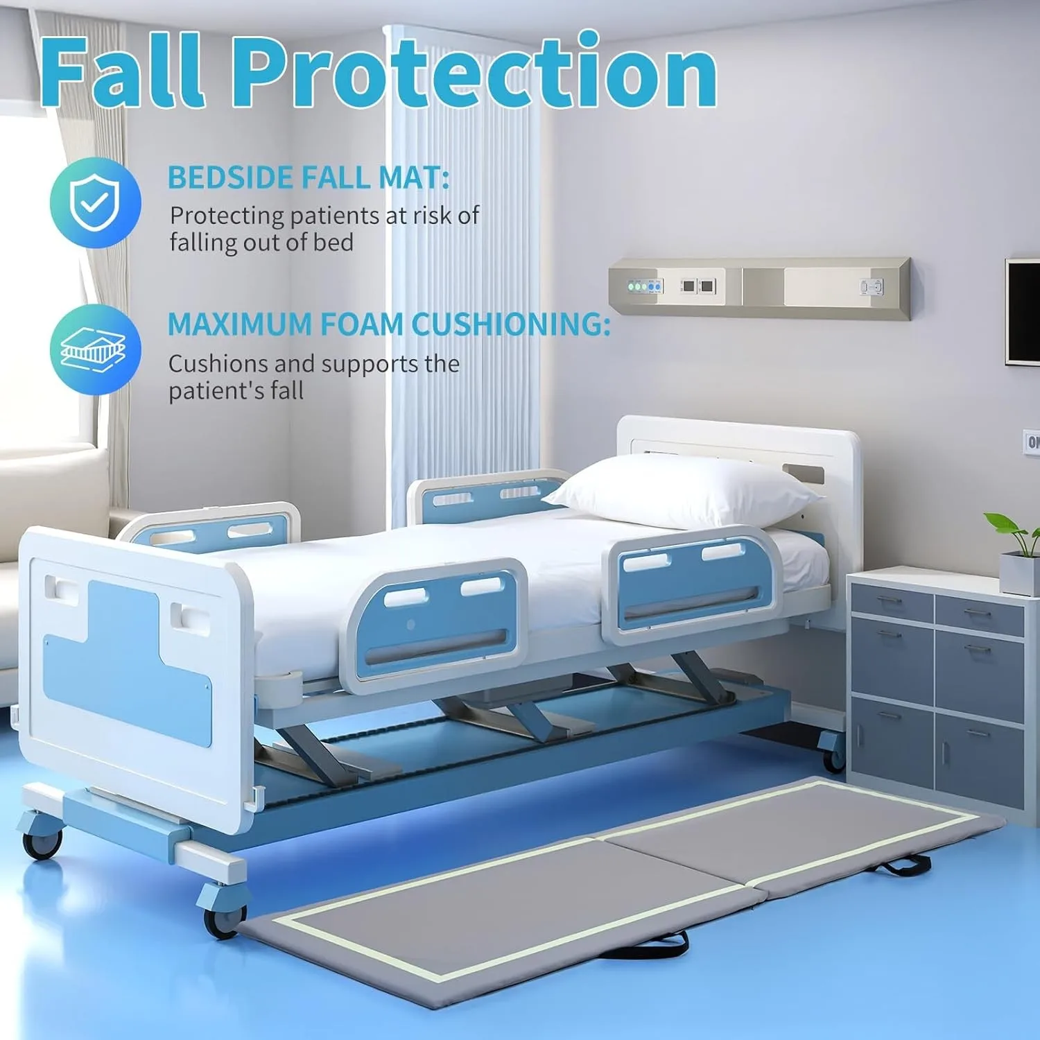 سجادة سقوط تساعد على التنقل لكبار السن - سطح واسع مضاد للانزلاق للاستقرار بجانب السرير